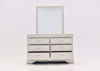 Silver Metallic Amalia Dresser with Mirror by Crown Mark Facing Front With the Drawers Open | Home Furniture Plus Mattress