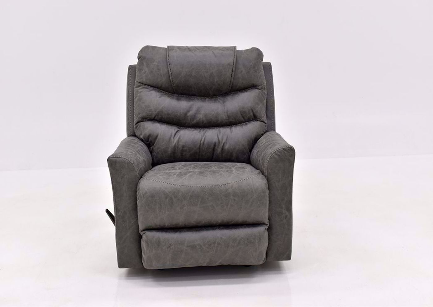 Slate Gray Barnette Rocker Recliner by Lane Facing Front | Home Furniture Plus Mattress