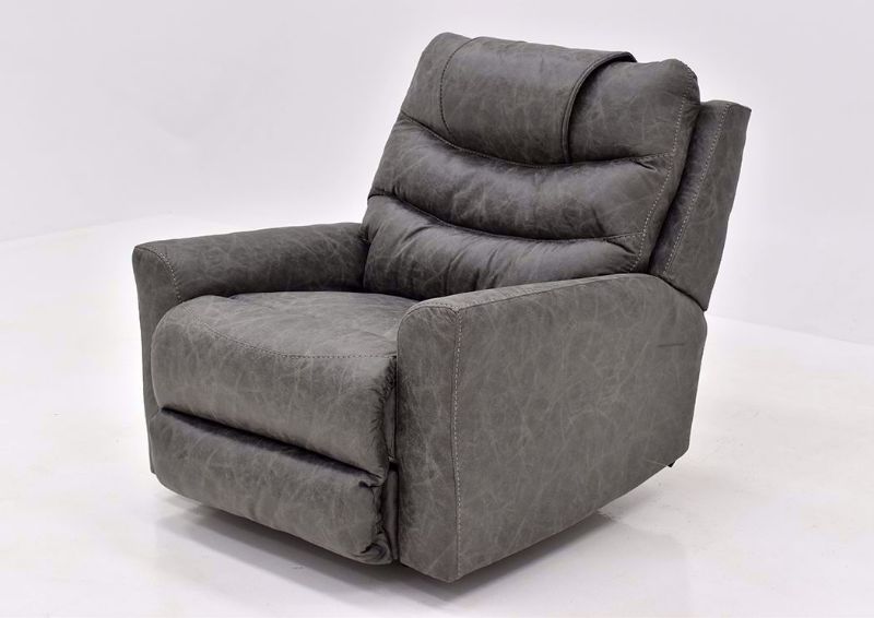 Slate Gray Barnette Rocker Recliner by Lane Showing the Angle from the Right | Home Furniture Plus Mattress