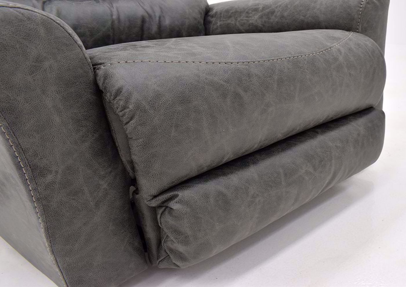 Slate Gray Barnette Rocker Recliner by Lane Showing the Chaise in a Closed Position | Home Furniture Plus Mattress