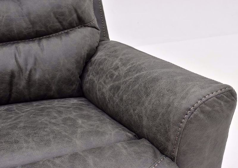 Slate Gray Barnette Rocker Recliner by Lane Showing the Arm Detail | Home Furniture Plus Mattress