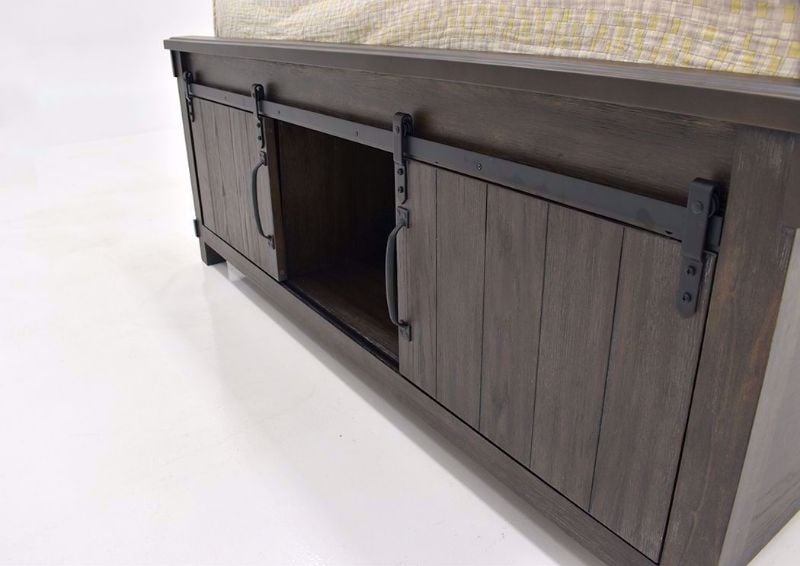 Dark Brown Scott Queen Size Storage Bed by Elements Showing the Footboard | Home Furniture Plus Mattress