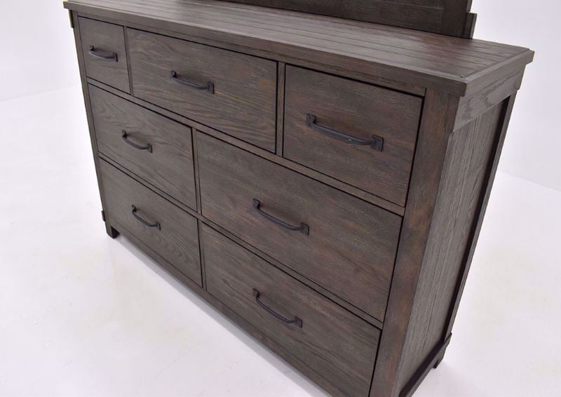 Dark Brown Scott Dresser with Mirror Showing the Base Detail | Home Furniture Plus Mattress