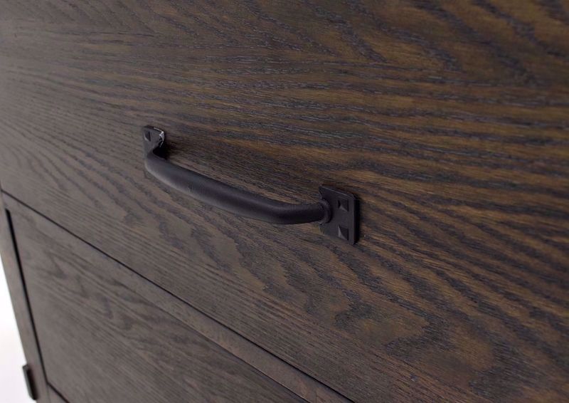 Dark Brown Scott Dresser with Mirror Showing the Drawer Pull | Home Furniture Plus Mattress