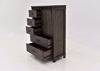 Dark Brown Scott Chest of Drawers by Elements Showing the Angle View With the Drawers Open | Home Furniture Plus Mattress