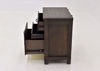Dark Brown Scott Nightstand Showing the Side View With the Drawers Open | Home Furniture Plus Mattress