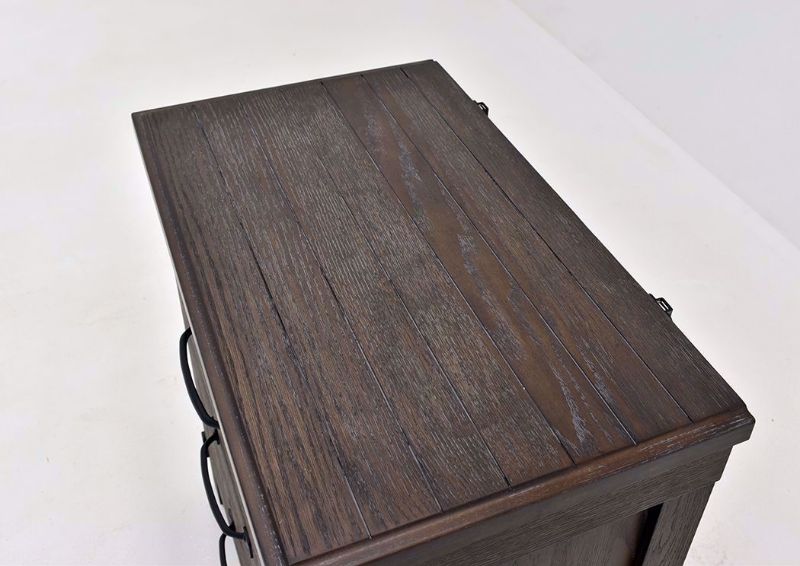 Dark Brown Scott Nightstand Showing the Top Detail | Home Furniture Plus Mattress