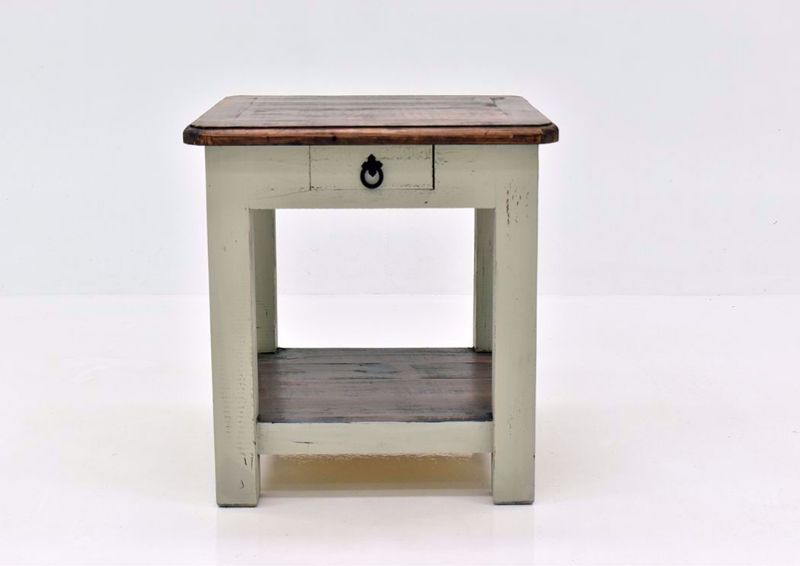 Rustic Gray Sierra End Table by Texas Rustic Facing Front | Home Furniture Plus Mattress