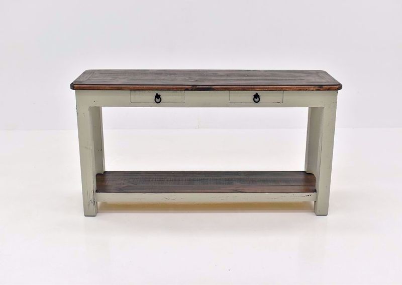 Rustic Gray Sierra Sofa Table by Texas Rustic Facing Front | Home Furniture Plus Mattress