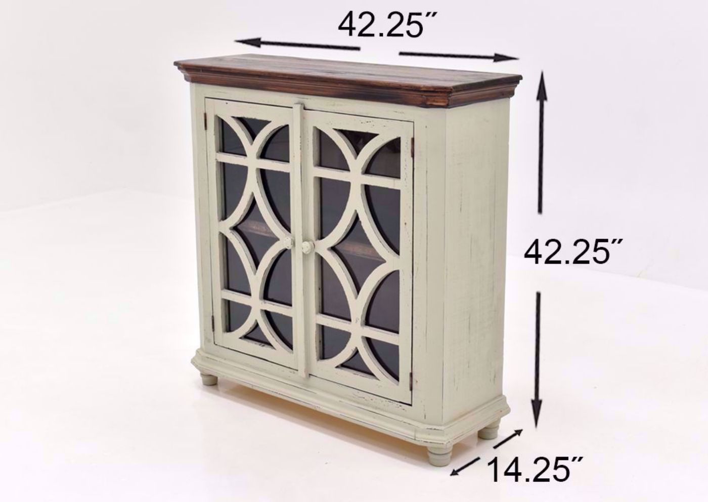 Rustic Gray Carmen 42" Console Cabinet by Rustic Imports Showing the Dimensions | Home Furniture Plus Mattress