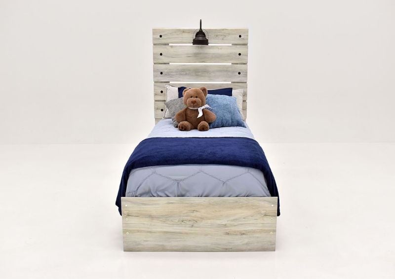 Rustic White Cambeck Twin Size Bed by Ashley Furniture Facing Front | Home Furniture Plus Mattress