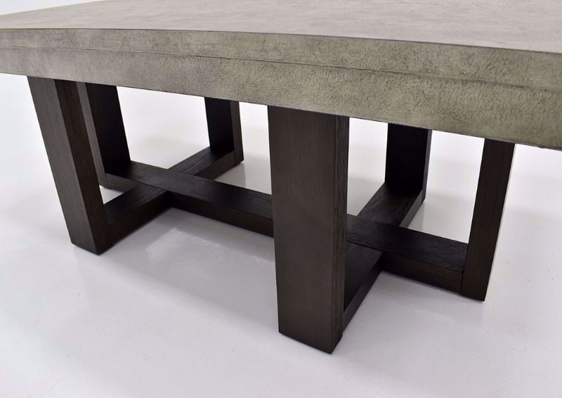 Gray Titan Coffee Table by Lane Furnishings Showing the Leg Base Detail | Home Furniture Plus Mattress