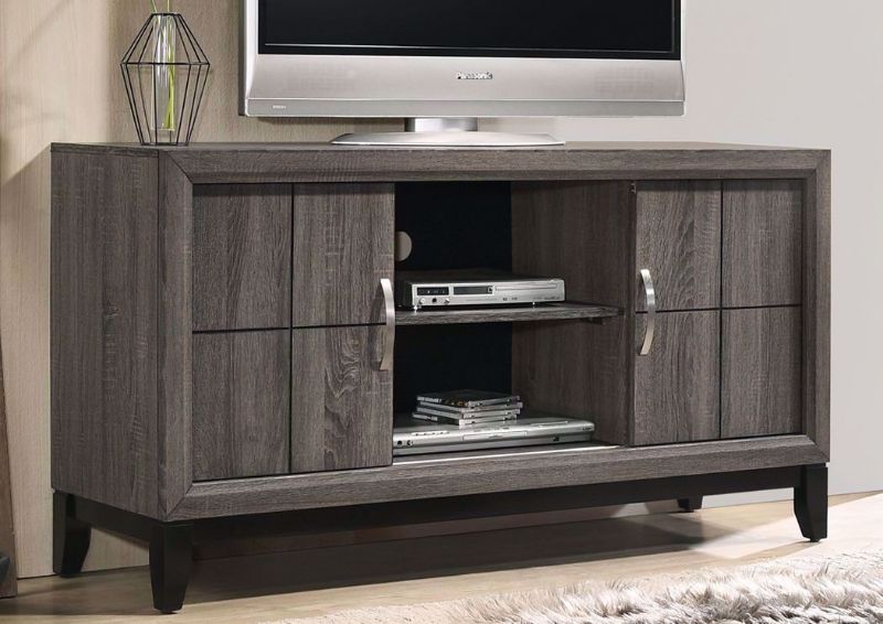 Gray Ackerson TV Stand by Crownmark in Room | Home Furniture Plus Bedding