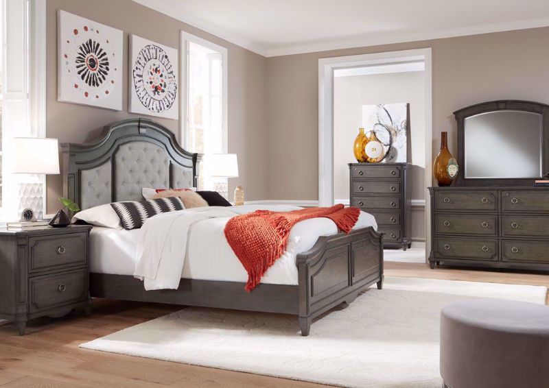 Gray Carnaby Bedroom Set by Najarian Furniture in a Room Setting | Home Furniture Plus Bedding