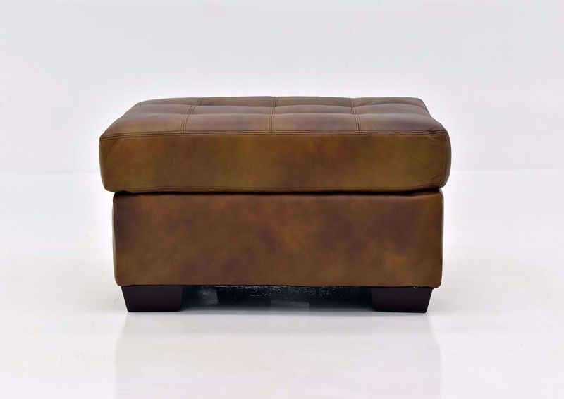 Chocolate Brown Soft Touch Leather Ottoman by Lane Furnishings Facing Front | Home Furniture Plus Mattress