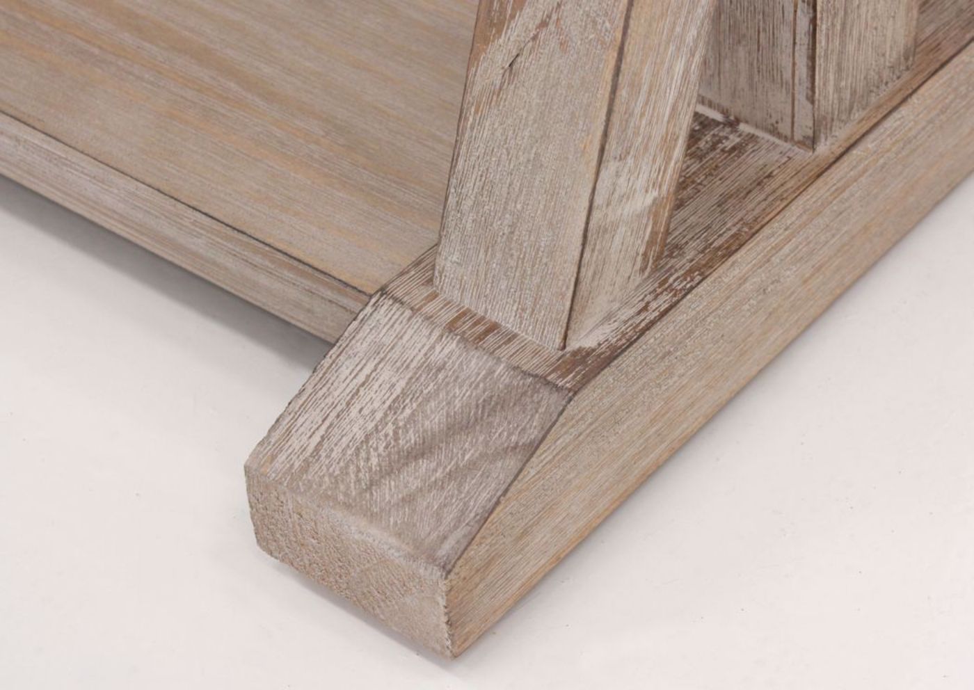 Brown Jefferson Sofa Table Showing the Table Foot | Home Furniture Plus Mattress