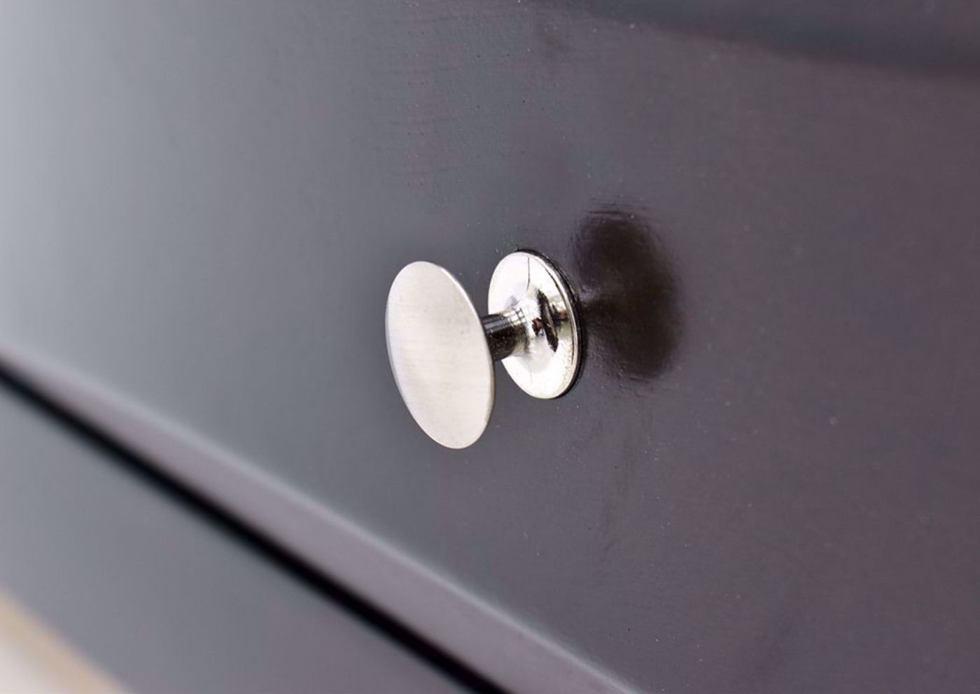 Dark Cherry Brown Emily TV Stand by Crown Mark International Showing the Drawer Knob | Home Furniture Plus Bedding