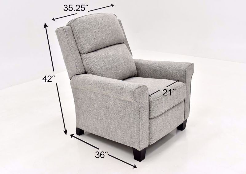 Gray Evanside Contemporary Power Recliner by Ashley Furniture Showing the Dimensions | Home Furniture Plus Mattress