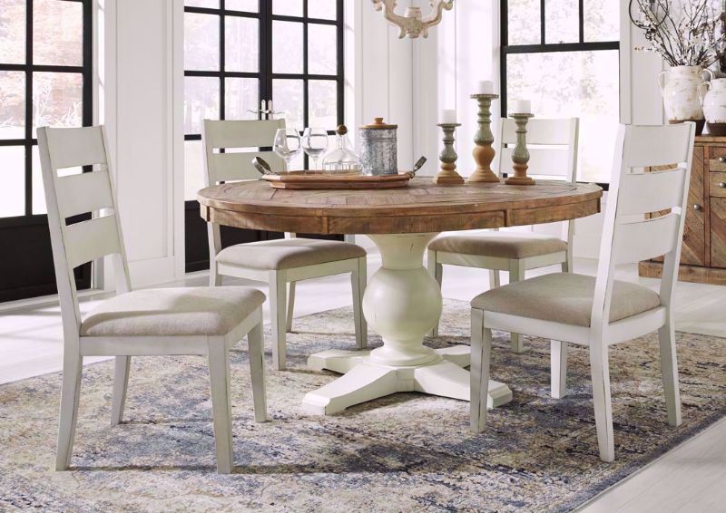 Brown and White Grindleburg Dining Table Set by Ashley | Home Furniture Plus Bedding