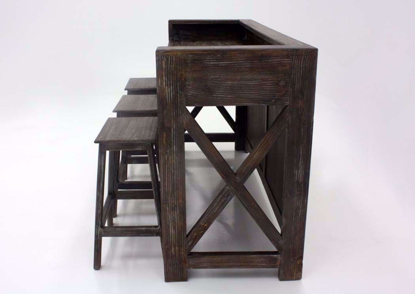 Rustic Brown Shane Bar Dining Table Set Showing the Side View | Home Furniture Plus Bedding