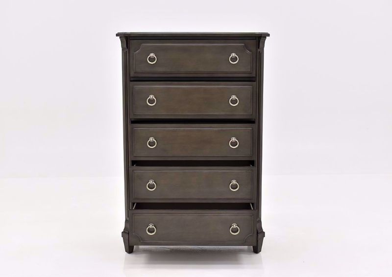 Gray Carnaby Chest of Drawers by Najarian Furniture Facing Front With the Drawers Open | Home Furniture Plus Bedding