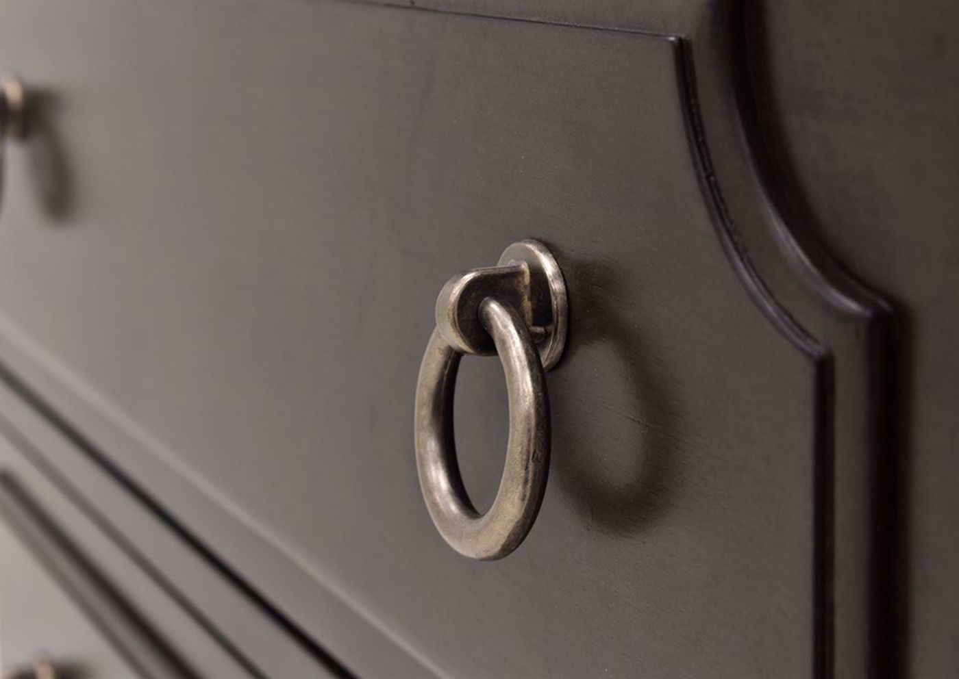 Gray Carnaby Nightstand by Najarian Furniture Showing the Drawer Pull | Home Furniture Plus Bedding