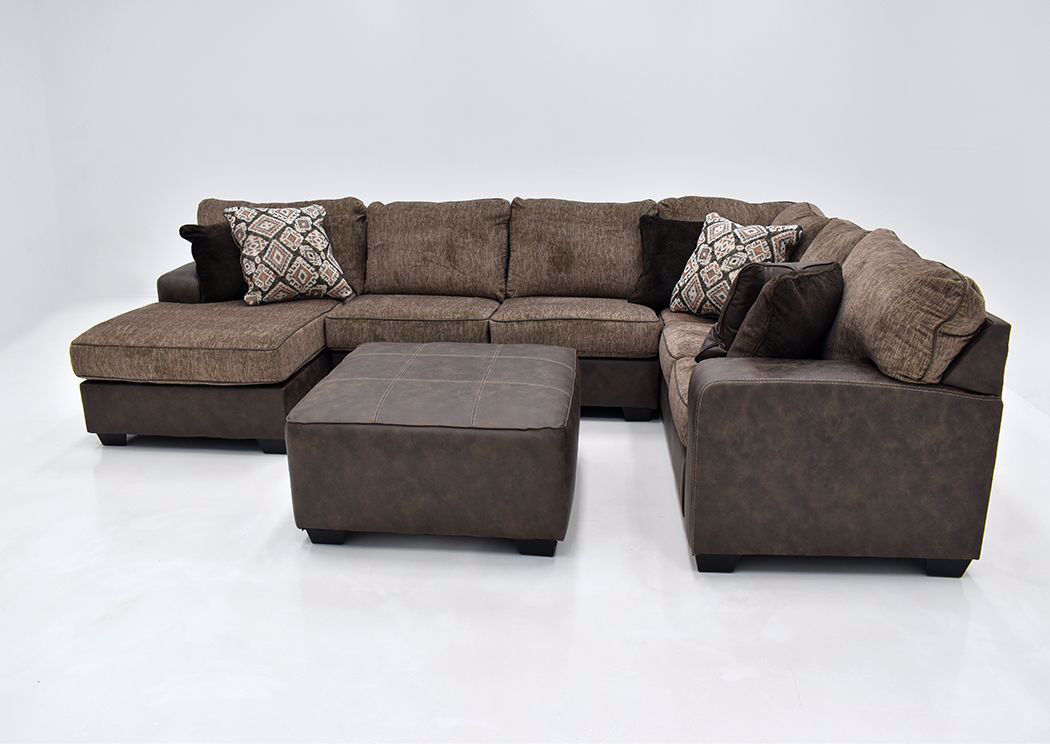 Abalone Sectional Sofa Left Brown