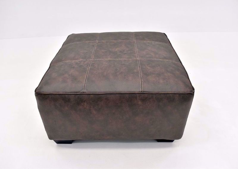 Chocolate Brown Abalone Ottoman by Ashley Furniture Showing a Top View | Home Furniture Plus Bedding