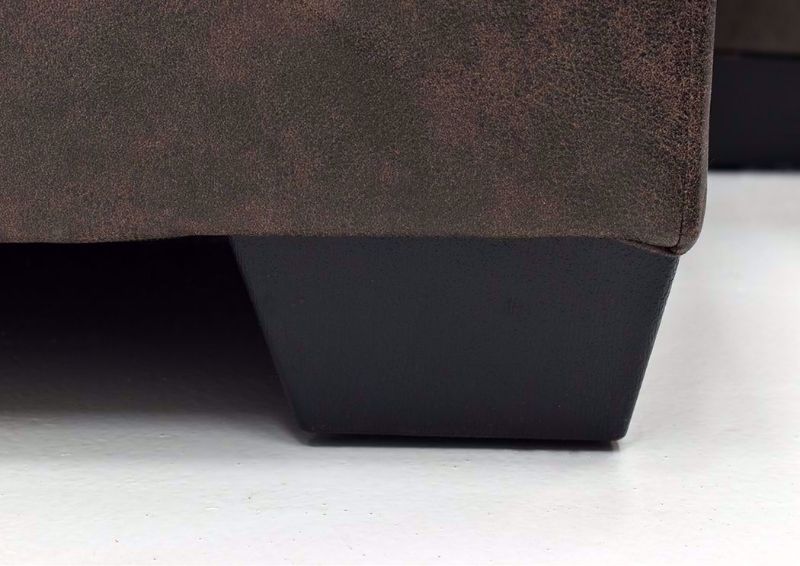 Chocolate Brown Abalone Ottoman by Ashley Furniture Showing the Block Foot Detail | Home Furniture Plus Bedding