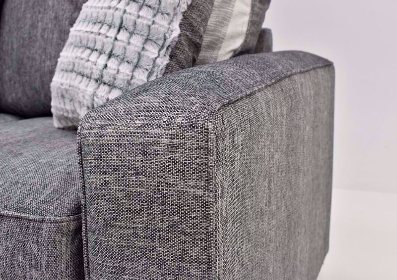 Gray Stonewash Sectional Sofa by Albany Showing the Arm Detail | Home Furniture Plus Bedding