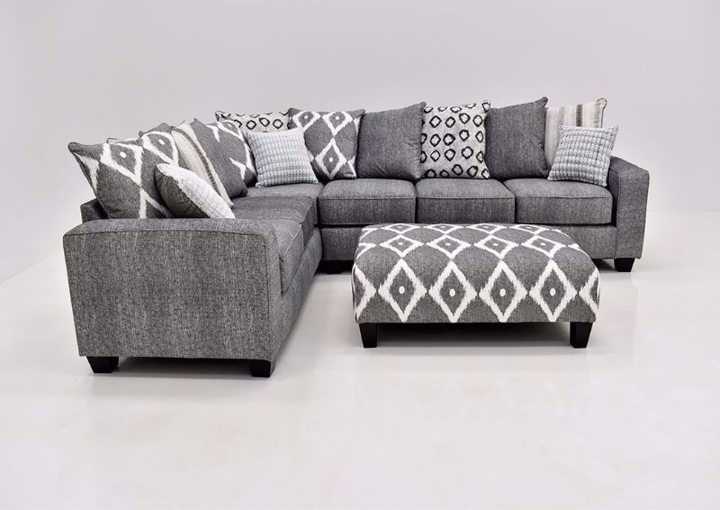 Gray Stonewash Sectional Sofa by Albany Showing the Side View | Home Furniture Plus Bedding