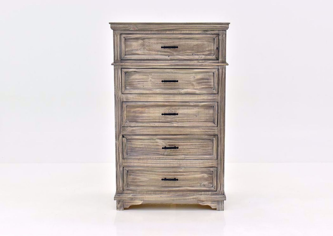 Rustic Gray Charleston Chest of Drawers by Vintage Furniture Facing Front | Home Furniture Plus Mattress