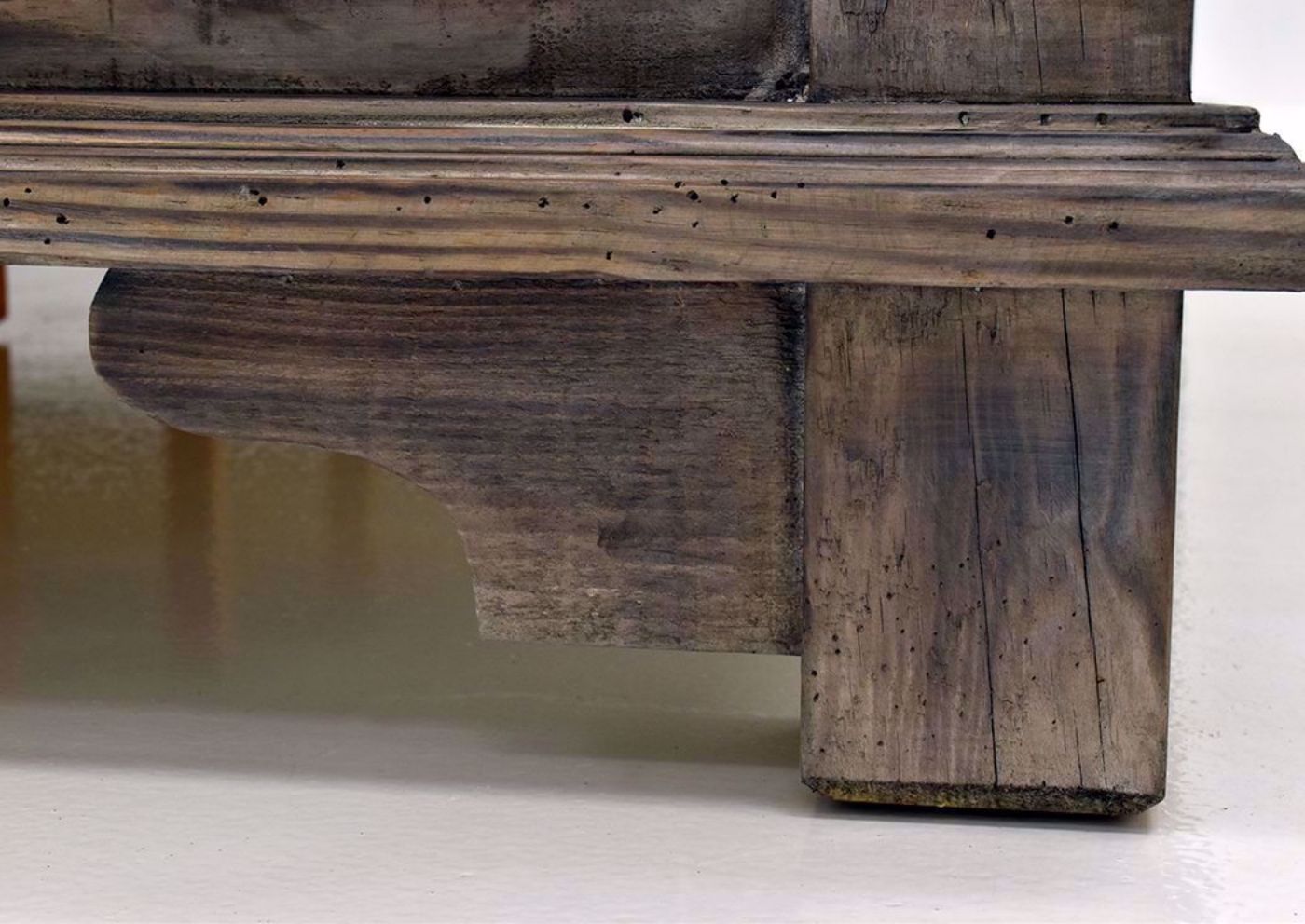 Rustic Gray Charleston King Size Upholstered Bed Showing the Bed Foot Detail | Home Furniture Plus Mattress