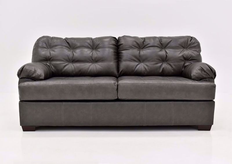 Dark Gray Leather Soft Touch Leather Sofa Facing Front | Home Furniture Plus Mattress