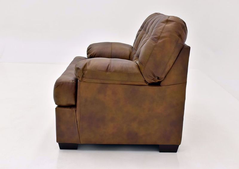 Chocolate Brown Soft Touch Leather Chair by Lane Furnishings Showing the Side View | Home Furniture Plus Mattress