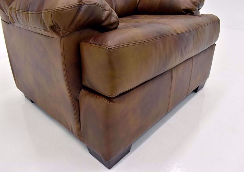 Chocolate Brown Soft Touch Leather Chair by Lane Furnishings Showing the Seat and Front Detail | Home Furniture Plus Mattress