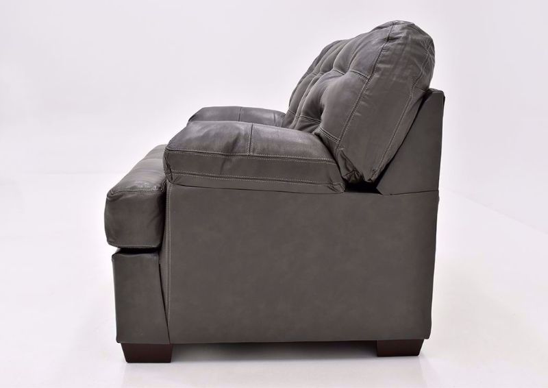Dark Gray Leather Soft Touch Leather Chair Showing the Side View | Home Furniture Plus Mattress