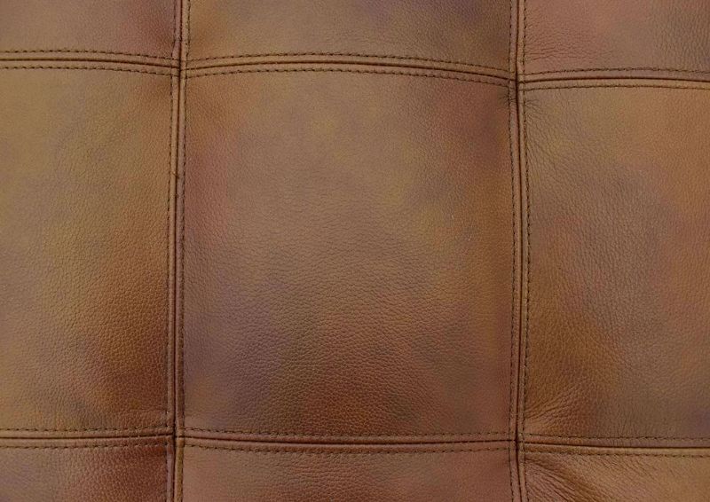 Chocolate Brown Soft Touch Leather Ottoman by Lane Furnishings Showing the Upholstery Detail | Home Furniture Plus Mattress
