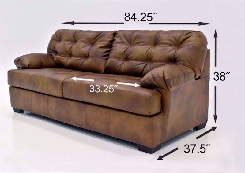 Chocolate Brown Soft Touch Sofa Set by Lane Furnishings Showing the Sofa Dimensions | Home Furniture Plus Bedding