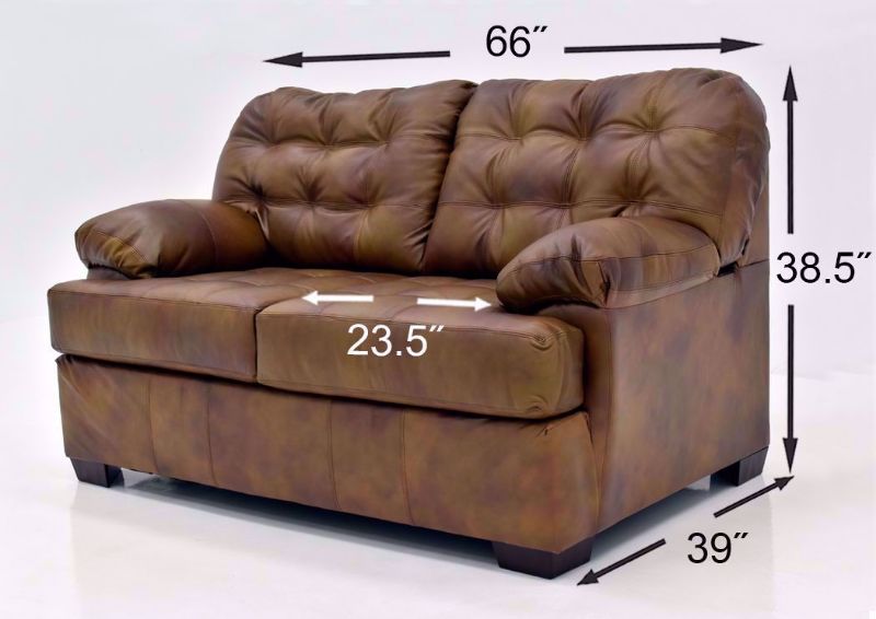 Chocolate Brown Soft Touch Sofa Set by Lane Furnishings Showing the Loveseat Dimensions | Home Furniture Plus Bedding