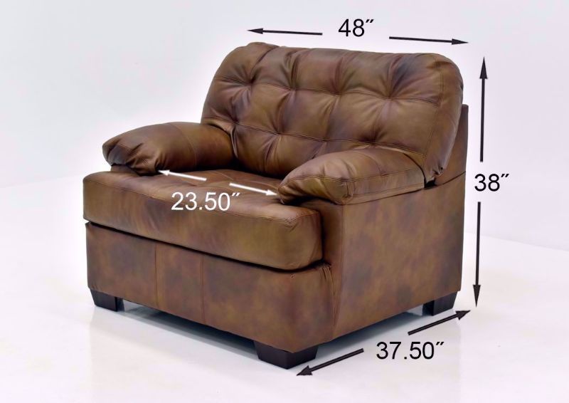 Chocolate Brown Soft Touch Sofa Set by Lane Furnishings Showing the Chair Dimensions | Home Furniture Plus Bedding