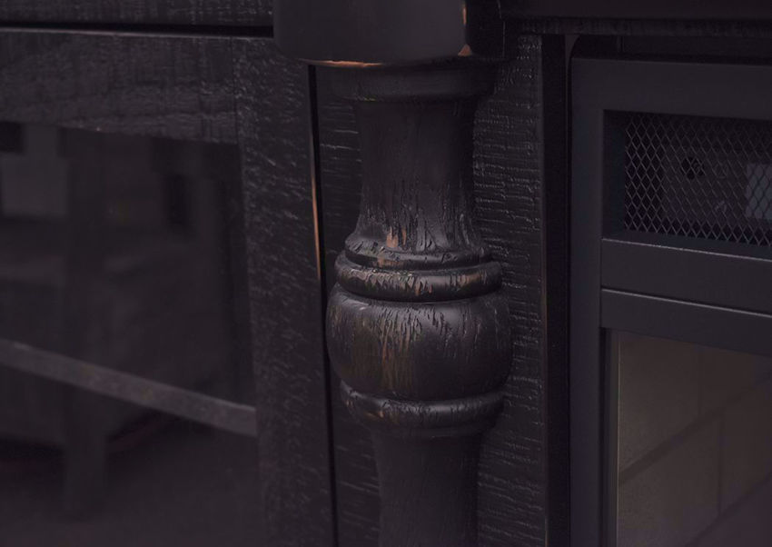 Mallacar TV Stand with Fireplace Black Home Furniture