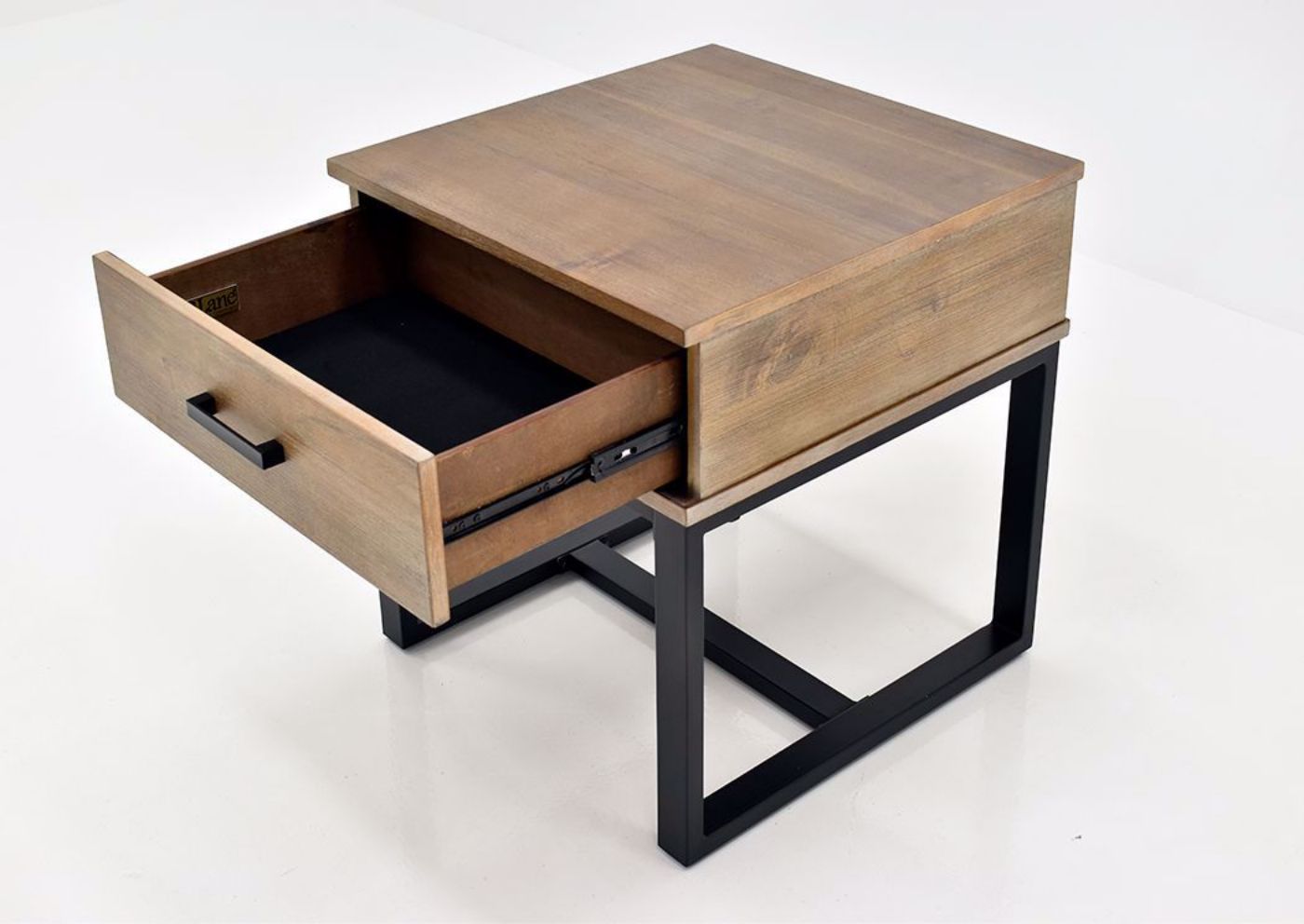 Brown Frisco End Table Open Angle View by Lane Furniture | Home Furniture Plus Mattress