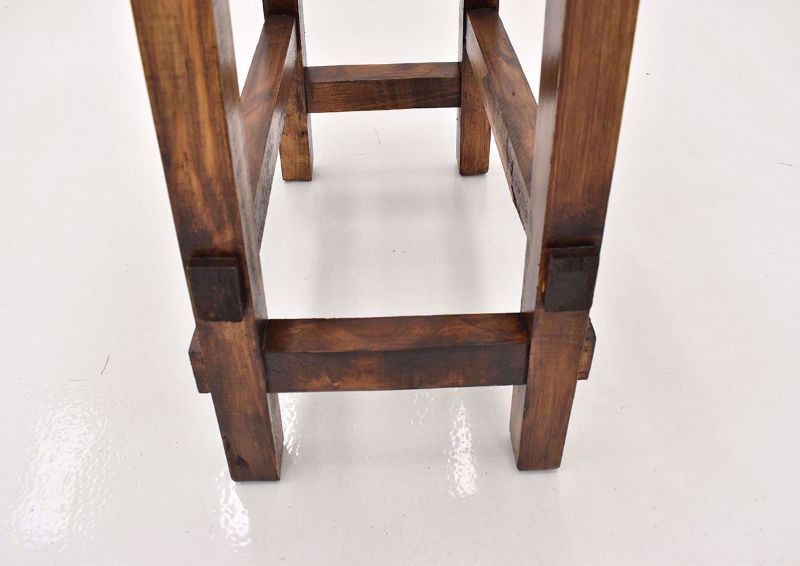 Brown Hayes 30 Inch Bar Stool by Rustic Imports close up of legs | Home Furniture Plus Bedding