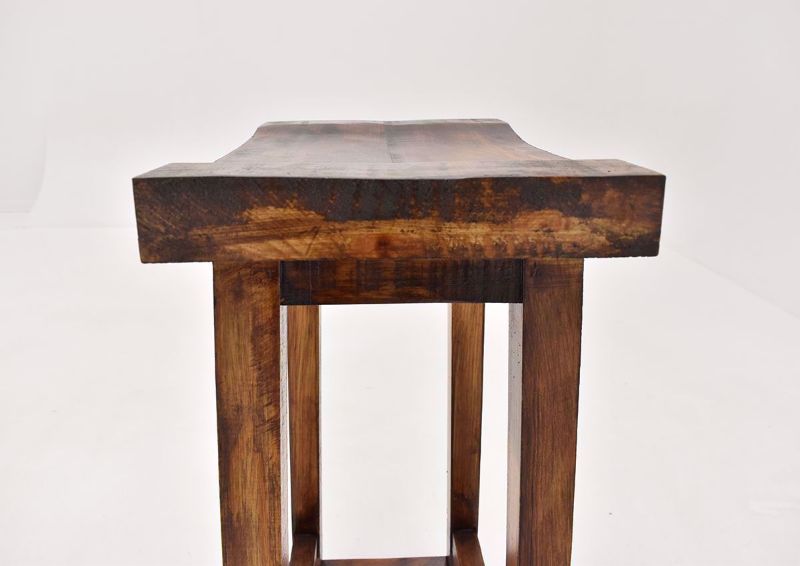 Brown Hayes 30 Inch Bar Stool by Rustic Imports close up of seat | Home Furniture Plus Bedding