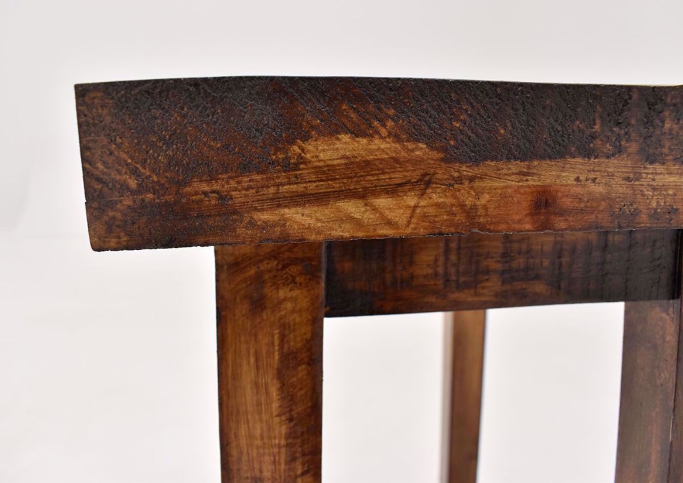 Brown Hayes 30 Inch Bar Stool by Rustic Imports close up of seat wood finish | Home Furniture Plus Bedding