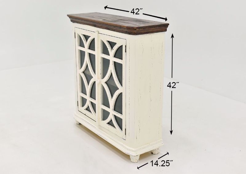 White Carmen 42" Console Cabinet by Rustic Imports WITH DIMENSIONS | Home Furniture Plus Bedding