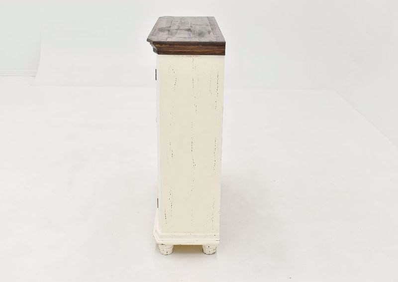 White Carmen 42" Console Cabinet by Rustic Imports side view | Home Furniture Plus Bedding