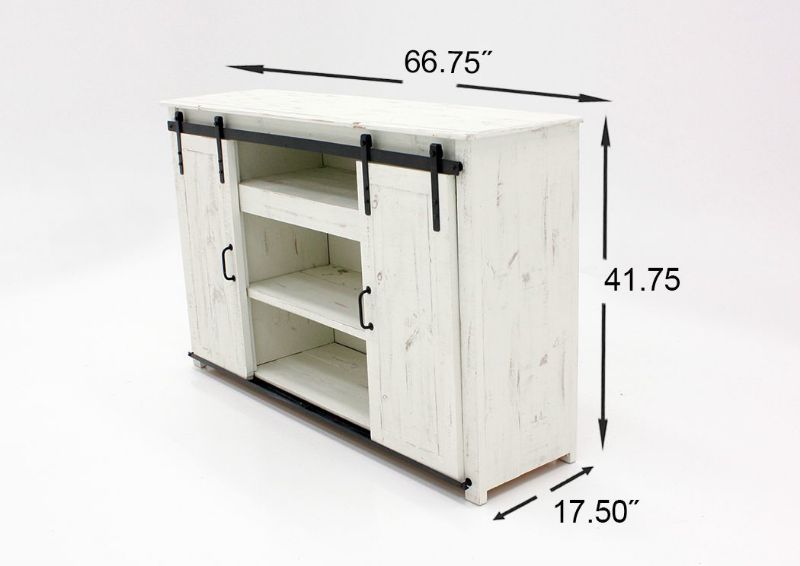 Dimension Details on the Maverick 67 Inch TV Stand with All White Finish | Home Furniture Plus Bedding