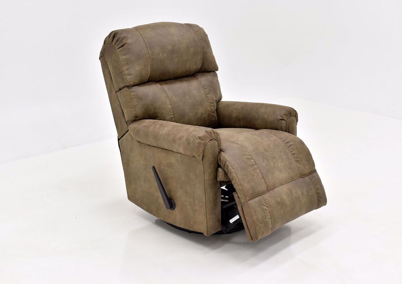 Brown Captain Rocker Recliner by Franklin Angle Slightly Opened View | Home Furniture Plus Bedding